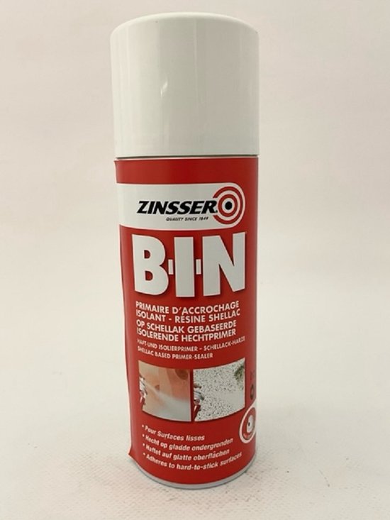 Zinsser Primers Isoleren Type BIN 400 ml spuitbus wit bol