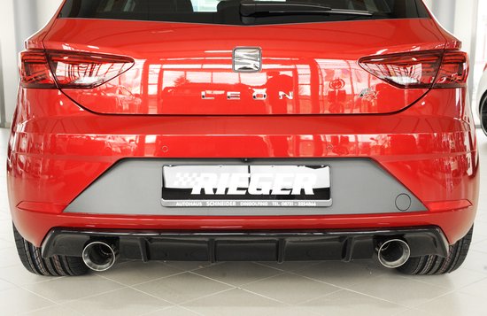 Rieger rear valance for Seat Leon FR 5F 5-dr. (ST/station wagon) before  facelift, ABS, for twin tail pipe left