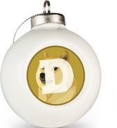 Dogecoin kerstbal wit |set van 2 DOGE kerstballen |Crypto kerstballen set van 2 stuks| Dogecoin cadeau| Crypto cadeau| Bitcoin cadeau