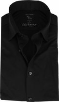 OLYMP No. Six 24/Seven super slim fit overhemd - zwart tricot - Strijkvriendelijk - Boordmaat: 45