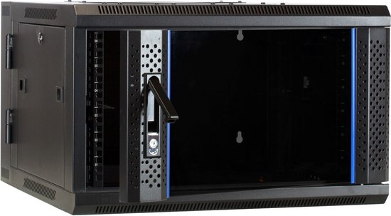 Azerty DS6606-Double, Rack monté sur le mur, 6U, Gestion optimisée des câbles, 18 kg, Noir