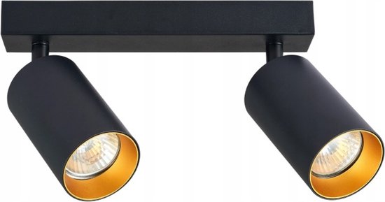 Spot plafond LED noir mat - 2 spots orientables - Connexion GU10
