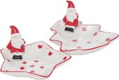 kerstschaal kerstman hapjesschaal set van 2 stuks kerstboom schaal