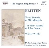 Philip Langridge & Steuart Bedford - Britten: 7 Sonnets Of Michelangelo (CD)