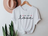 Lykke Love T-shirt| Grappig Valentijnsdag Cadeautje voor Hem en Haar | Dames - Heren - Unisex | |Perfect Valentijn Cadeau Kleding Cadeau|Handgemaakt|Wit Katoen| Maat XL