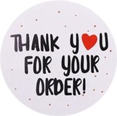 Stickers ▪︎ Multiplaza ▪︎ "THANK YOU FOR YOUR ORDER" ▪︎ 50 stuks ▪︎ Etiketten ▪︎ wit ▪︎ bedankt ▪︎ promoten bedrijf ▪︎ hobby ▪︎ bedrijf ▪︎ webshop ▪︎ bestellingen ▪︎ brief ▪︎ pakke