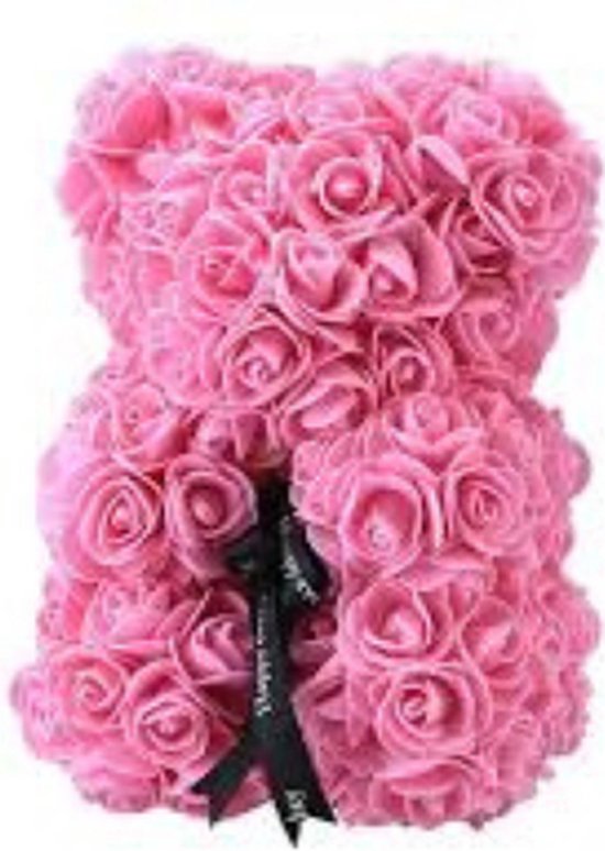 Ours en peluche rose - 25 cm - Spécial Saint Valentin - amour - Nounours  rose - Ours
