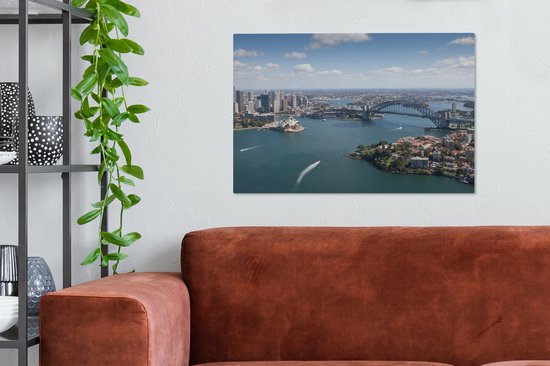 Tableau sur toile Vue aérienne du Harbour Bridge de Sydney, Australie - 60x40 cm - Décoration murale