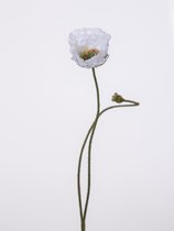 Kunstbloem - Klaproos - topkwaliteit decoratie - 2 stuks - zijden bloem - Wit - 60 cm hoog