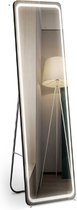 Exalight Langwerpige Spiegel met LED Verlichting - Passpiegel - Wandspiegel - Spiegel Staand -  met Licht - Luxe Uitstraling - Slaapkamer, Woonkamer, badkamer -  160x40 cm - Zwart