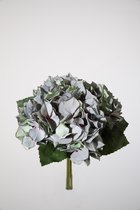 Kunstbloem - Hydrangea - hortensia - topkwaliteit decoratie - 2 stuks - zijden bloem - Grijs - 26 cm hoog