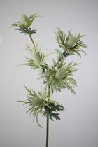 Kunsttak - distel - topkwaliteit decoratie - 2 stuks - zijden plant - Wit - 70 cm hoog