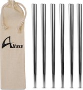 Alheco 6 paar moderne chopsticks - Eetstokjes - Metaal / RVS - Zilver