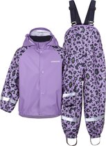 Didriksons - Waterdichte regenset voor kinderen - Slaskeman printed kids 5 - Paars - maat 130 (128-134cm)
