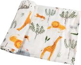 Louka swaddle jungle - hydrofiel doek XL - 120x120 cm - 70% bamboe en 30% organic katoen