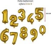 Folie ballonnen cijfers - 0 tm 10 - Gouden ballonnen