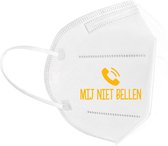 Mij niet bellen mondkapje | Martin Meiland | Chanteau Meiland | Wijnen | gezeik | grappig | gezichtsmasker | bescherming | bedrukt | logo | Wit mondmasker van katoen, uitwasbaar &