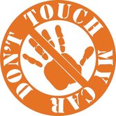 Don't touch my car sticker - Auto stickers - Laptop sticker - Auto accessories - Sticker volwassenen - 14 x 14 cm Oranje