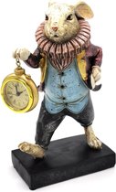 Boutique Trukado Beeld/figuur - Konijn met echte Klok - Alice in Wonderland beeldje - 25cm - bijzonder en super mooi!