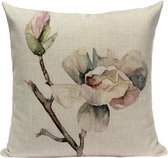 Kussenhoes vanvas met Magnolia in zachte tinten 45 x45