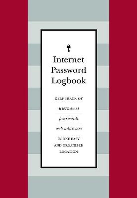 Internet Password Logbook (Red Leatherette)
