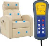 Furnibella – Massagestoel met Afstandsbediening Elektrisch Stoel Relaxfauteuil Fauteuil Armstoel Massage Stoelen Zetel Zitstoelen Meubel Crème