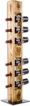 KY Design® Wijnrek 6 Flessen - Standaard -  Houten Wijnrek - Flessenrek - Wijnfleshouder - Handgemaakt -Industrieel