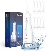 Fairywill Waterflosser met 8 Opzetstukjes - Flosapparaat - Monddouche - Voorkom Tandsteen - Draadloos - 5 Standen - Zwart