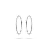 Gisser Jewels - Oorringen KCK2/40 - gerhodineerd sterling zilver - met zirconia stenen - 2 x 40mm