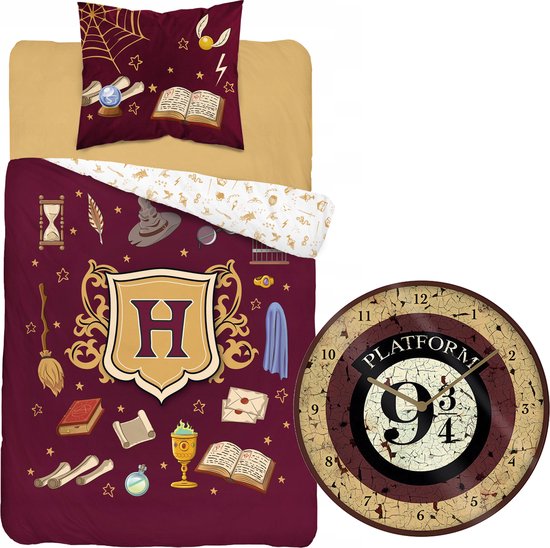 Harry Potter Dekbedovertrek Hogwarts - Eenpersoons - 140 X 200 Cm   Katoen