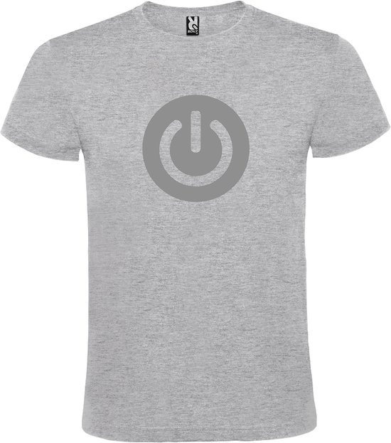 T-shirt Grijs imprimé " Power Button" Argent taille XXXL