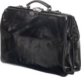 Mutsaers® Leren Laptoptas - The Classic - Werktas - Aktetas  - Ecologisch Leer - Zwart - 17.3 inch