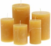 Femma Geurmelts & More - Set van 6 Rustieke Kaarsen - Honing Kleur