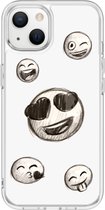 Apple Iphone 13 hoesje transparant siliconen Iphone 13 telefoonhoesje Emoticons *LET OP JUISTE MODEL*