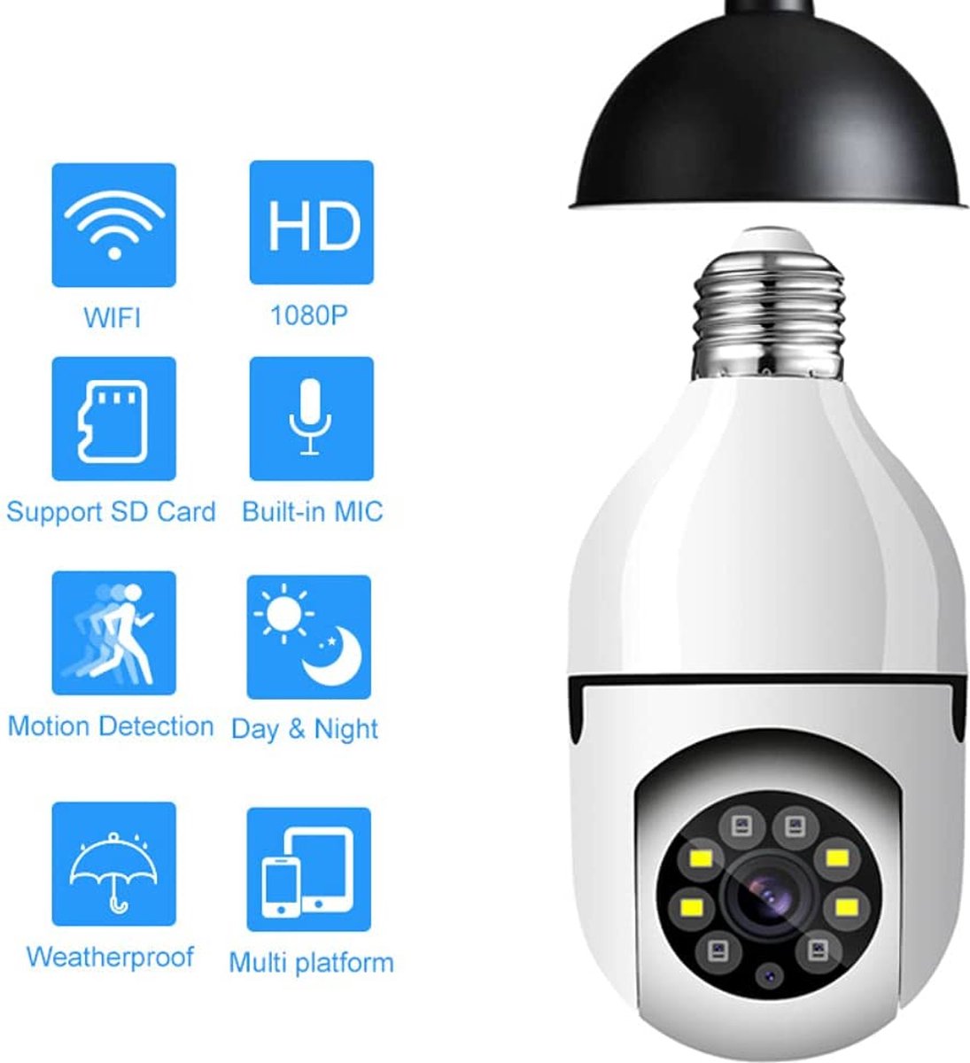 Ampoule caméra de surveillance cachée WIFI HD