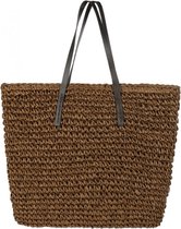 Hippe ruime strandtas / shopper / schoudertas / tas,  donkerbruin