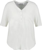 SAMOON Dames Shirt met korte mouwen en linnen
