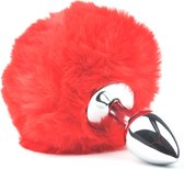 Fluffy Buttplug Red Small - Makkelijk schoonmaken - Stimulerend voor mannen en vrouwen - Kunstbont - Stimulerend voor mannen - Spannend voor koppels - Sex speeltjes - Sex toys - Er