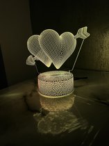 3D LED Lamp - 18 Kleuren - Nachtlamp - Sfeerlamp - Afstandsbediening - liefde - romantisch - cadeau - kado -