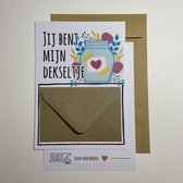 Geldkaart met mini Envelopje ->  Liefde Valentijnsdag – No: 03 (Mijn dekseltje-Potje met hartje) - LeuksteKaartjes.nl by xMar