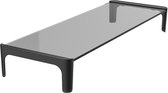 Laptopstandaard - Monitor - Fast Charger - 4x USB - Antislip - Gehard Glas - Zwart