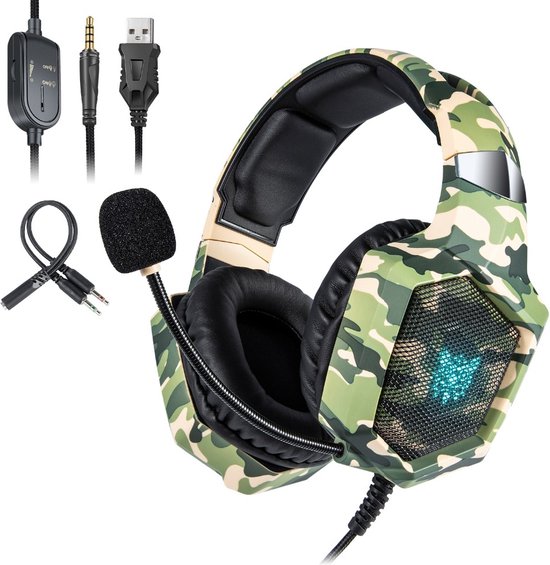 Hoofd picknick helpen Joyage Gaming Headset - Camouflage - Gaming headset pc ps4 xbox one -  Headset met... | bol.com