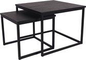 MaximaVida vierkante salontafel set Chicago XL zwart 60 cm - A-grade pinewood
