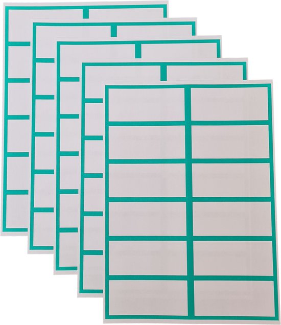 Foto: Etiketten stickers blanco kleur groen 60 etiketten labels 100 47mm met schrijfvlak zonder lijmresten geschikt voor school kantoor verhuizen