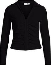 Vila VIMIANO L/S POLO TOP/SU Dames Black - maat M