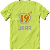 19 Jaar Feest T-Shirt | Goud - Zilver | Grappig Verjaardag Cadeau Shirt | Dames - Heren - Unisex | Tshirt Kleding Kado | - Groen - S