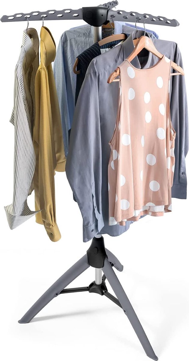 Tatkraft® PINE Inklapbaar Droogrek 42 kleding hangers - Droogtoren - Wasrek - Droogrek Hangend - Wasrek Inklapbaar - Droogmolen - Opvouwbaar Staand Kleding Droogrek - Wasdroogrek - Droogrekken - Wasrek Staand - Voor Badkamer/Balkon/Binnen/Buiten