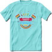 Happy Pride Day | Pride T-Shirt | Grappig LHBTIQ+ / LGBTQ / Gay / Homo / Lesbi Cadeau Shirt | Dames - Heren - Unisex | Tshirt Kleding Kado | - Licht Blauw - XXL