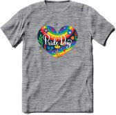 Pride Day | Pride T-Shirt | Grappig LHBTIQ+ / LGBTQ / Gay / Homo / Lesbi Cadeau Shirt | Dames - Heren - Unisex | Tshirt Kleding Kado | - Donker Grijs - Gemaleerd - XL