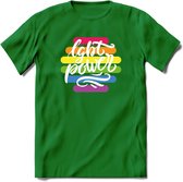 LGBT Power | Pride T-Shirt | Grappig LHBTIQ+ / LGBTQ / Gay / Homo / Lesbi Cadeau Shirt | Dames - Heren - Unisex | Tshirt Kleding Kado | - Donker Groen - S